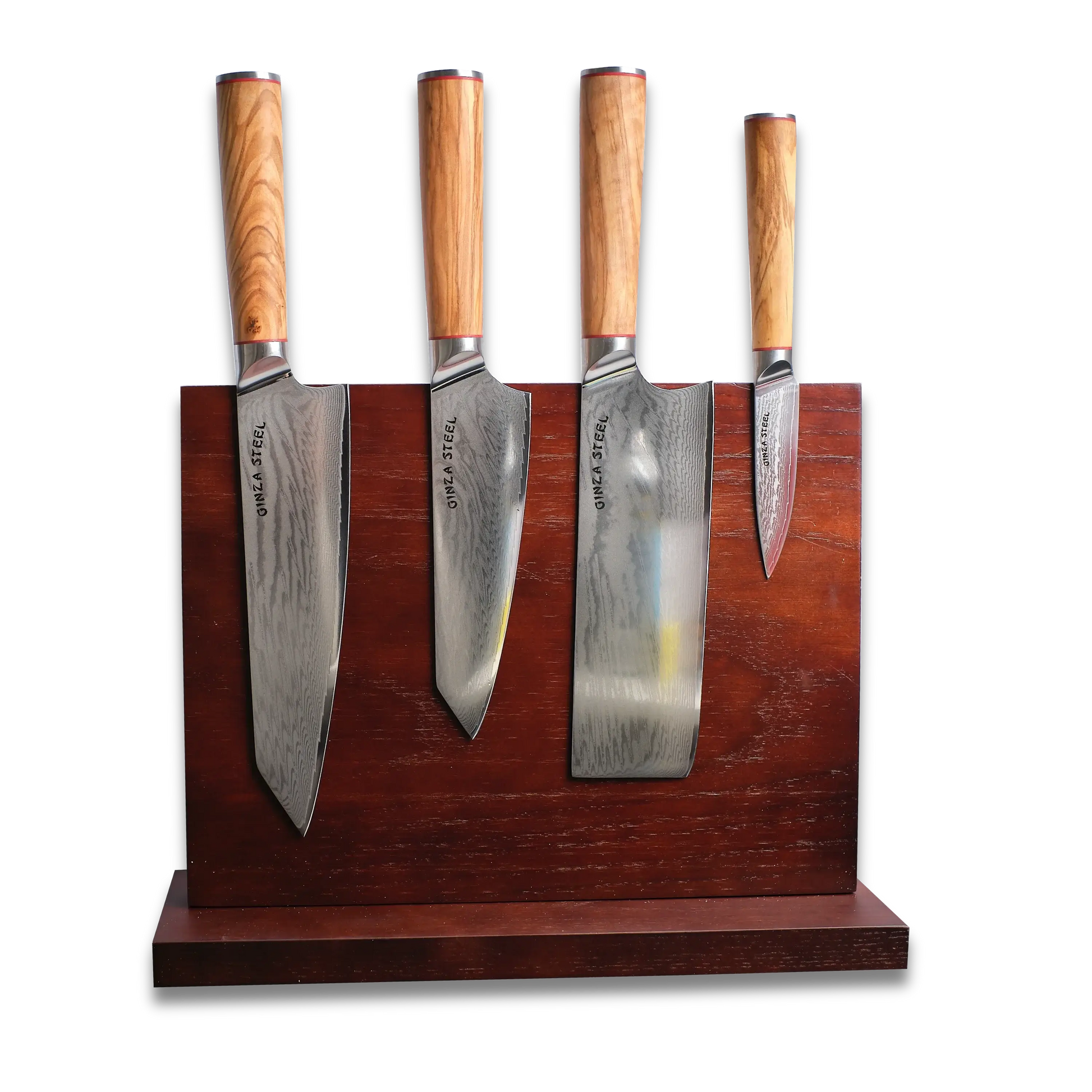 Ginza Steel KC Series MIA FIVE  5-Piece Essential Knife Set with Magnetic Wood Block-Knife Set-DECOROLALA