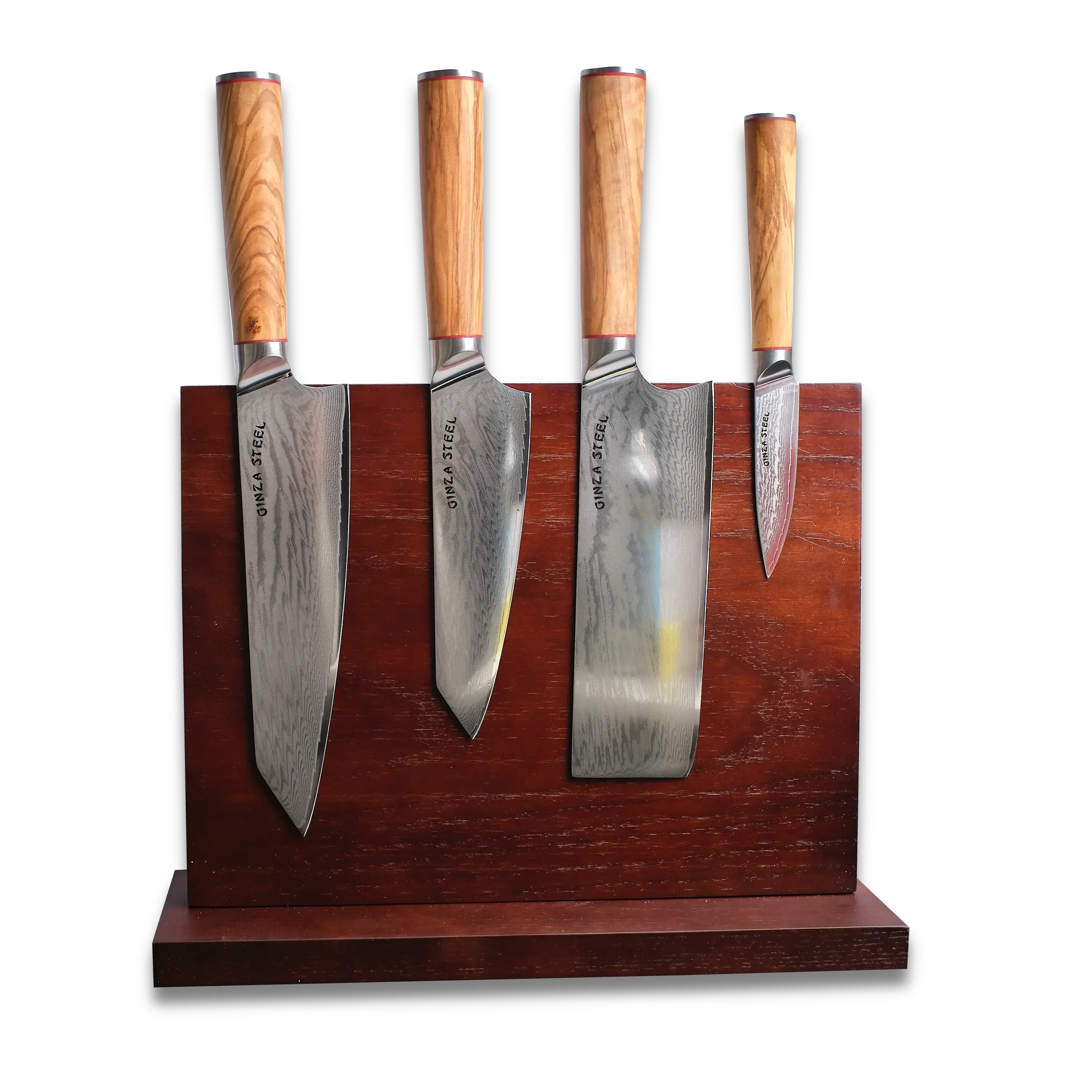 Ginza Steel KC Series MIA FIVE  5-Piece Essential Knife Set with Magnetic Wood Block-Knife Set-DECOROLALA
