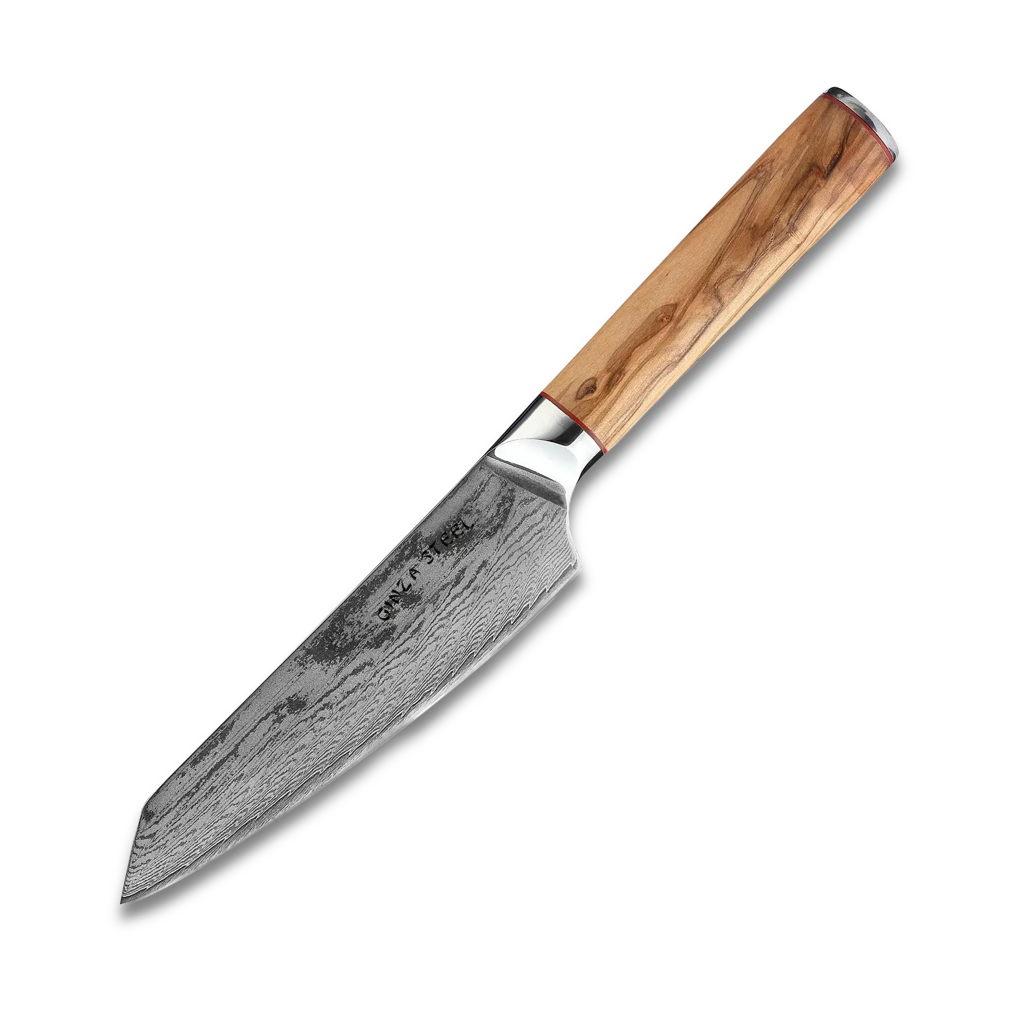 Ginza Steel MIA 17 Chef Knife 6.5  Damascus AUS10 Steel, 67-Layer, Olive Wood Handle-Chef Knife-DECOROLALA