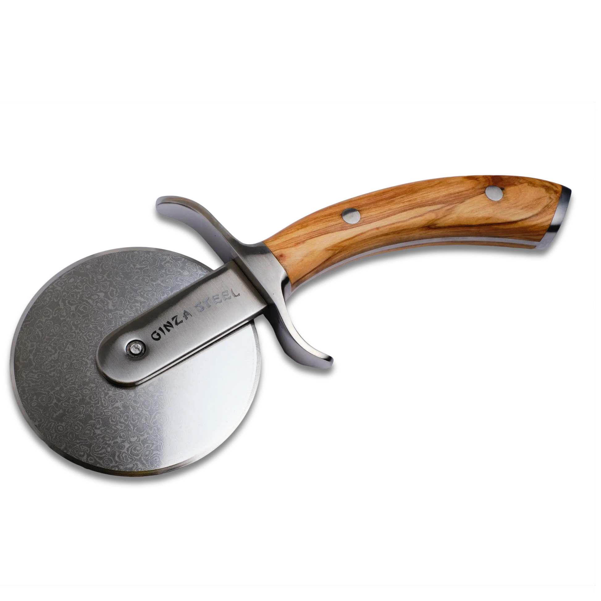 Ginza Steel MIA Pizza Slicer  Stainless Blade with Olive Wood Handle-Accessories-DECOROLALA