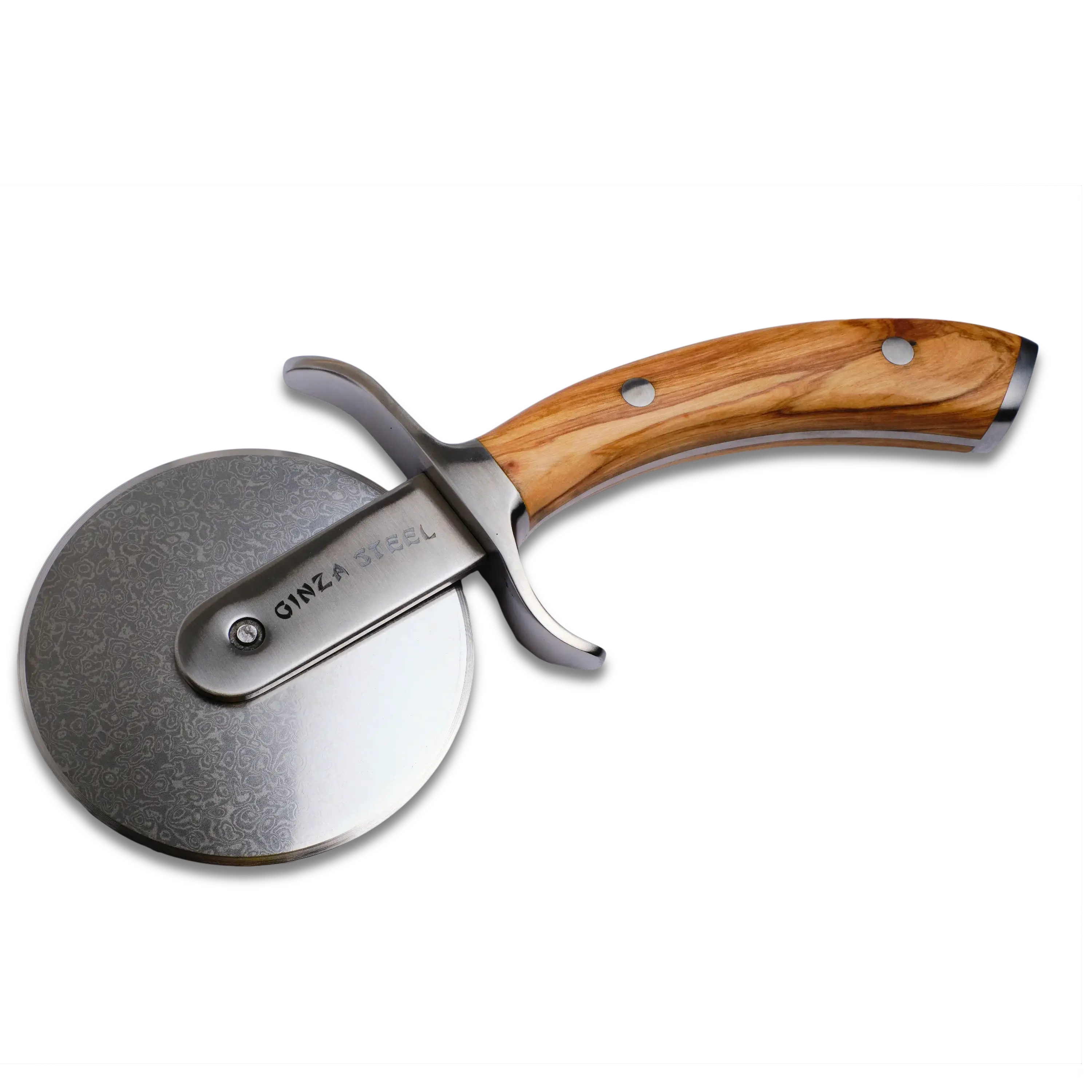 Ginza Steel MIA Pizza Slicer  Stainless Blade with Olive Wood Handle-Accessories-DECOROLALA
