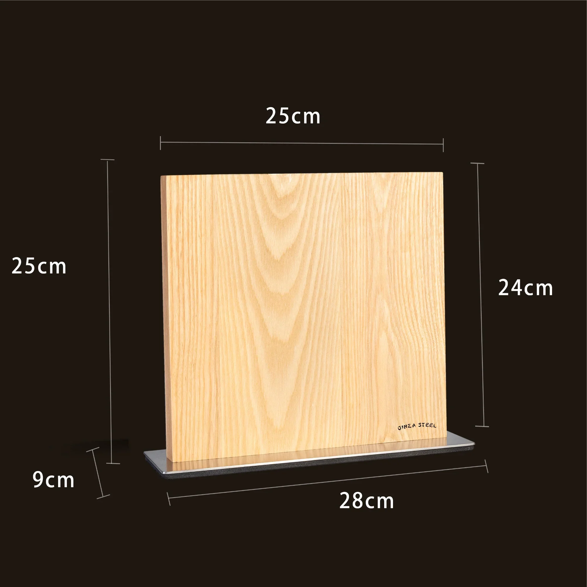 Ginza Steel Magnetic Knife Block - Ash Wood-Knife Block-DECOROLALA