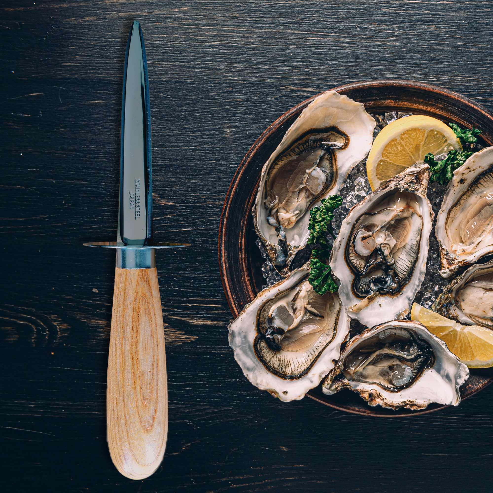 Ginza Steel Oyster Knife 205mm Stainless Steel-Oyster Knife-DECOROLALA