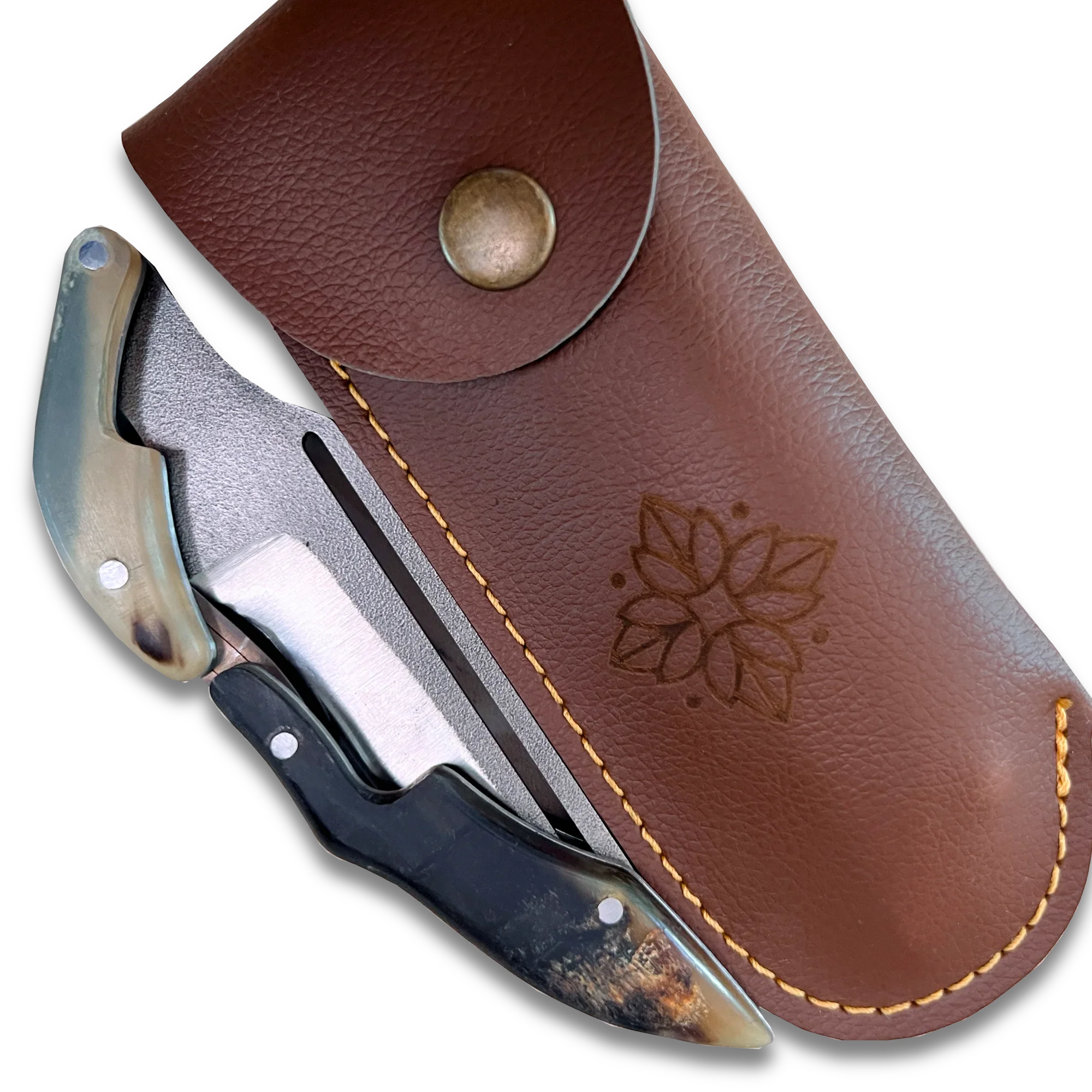 Ginza Steel - X Fold N690 Blade Folding Knife with Ram Horn handle-Folding Knife-DECOROLALA