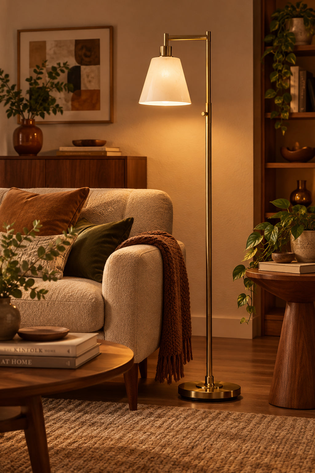 Gio Floor Lamp - Antique Brass 56" Geometric-Lighting-DECOROLALA