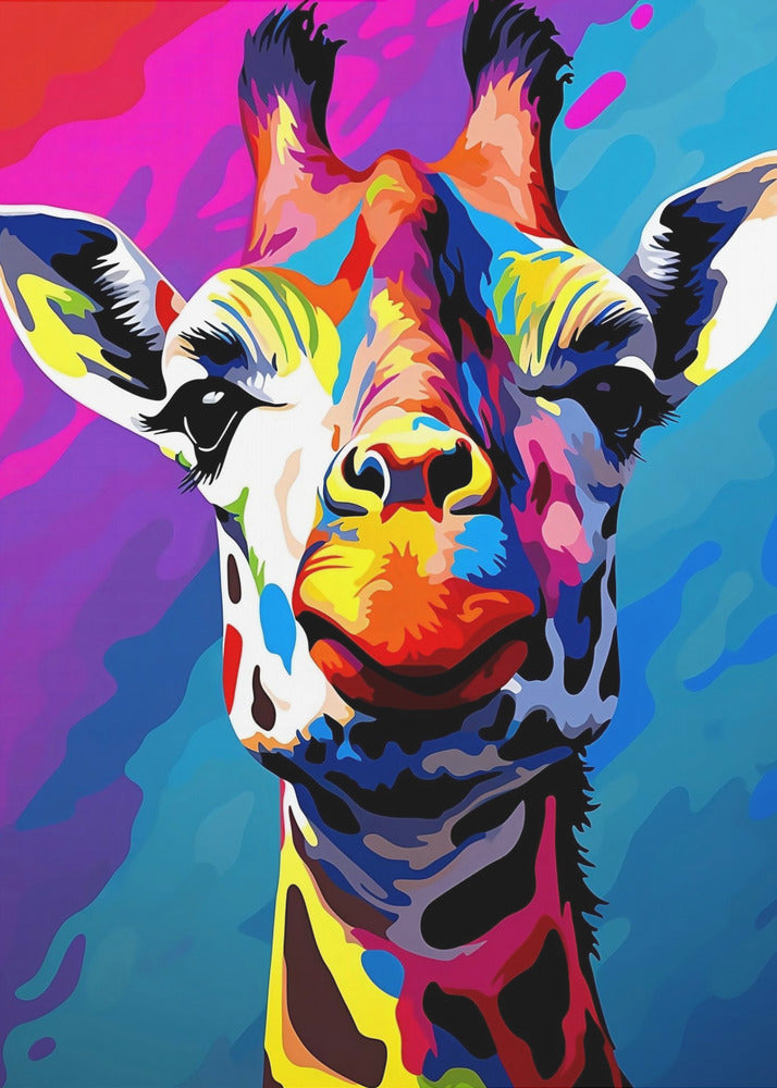 Giraffe Pop Art by Andreas Magnusson-canvas-DECOROLALA