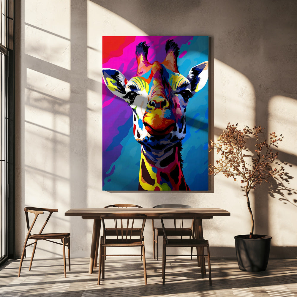 Giraffe Pop Art by Andreas Magnusson-canvas-DECOROLALA
