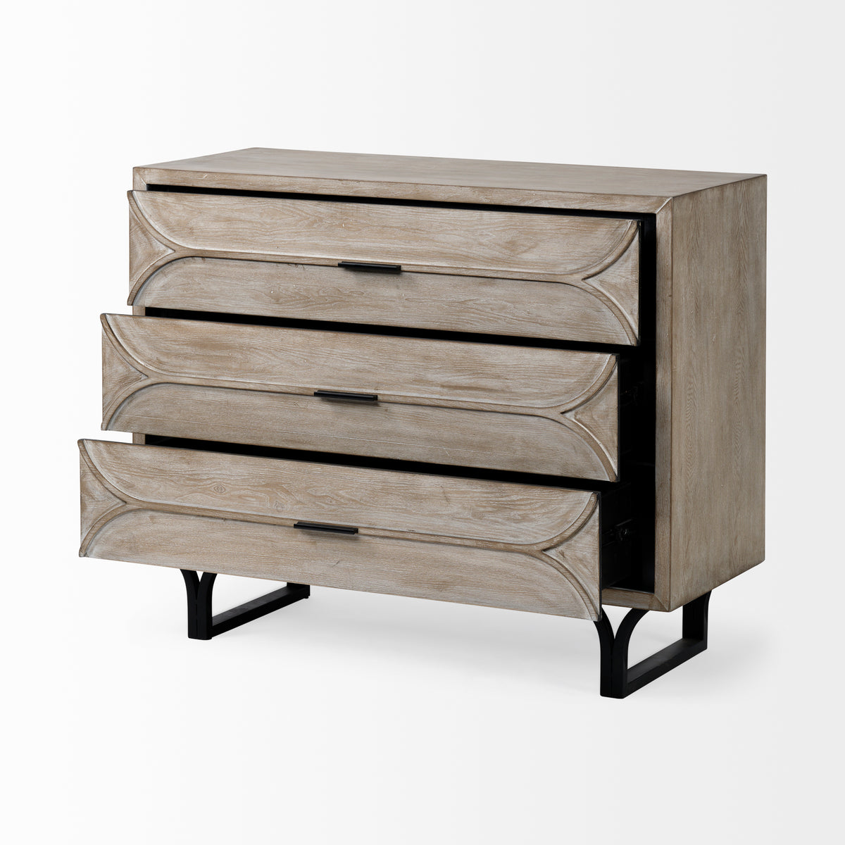 Giselle I 3 Drawer Accent Cabinet - Light Brown-Accent Cabinets & Chests-DECOROLALA