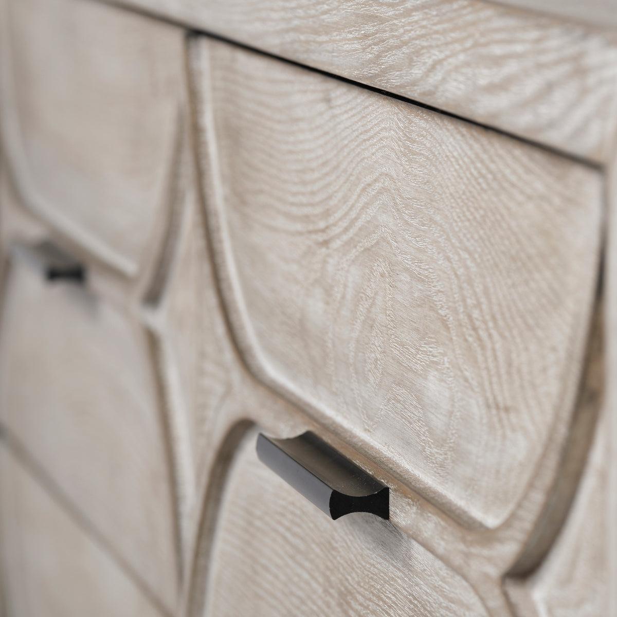 Giselle II Brown Fir Veneer W/Black Metal Leg 9 Drawer Sideboard-Sideboards & Buffets-DECOROLALA