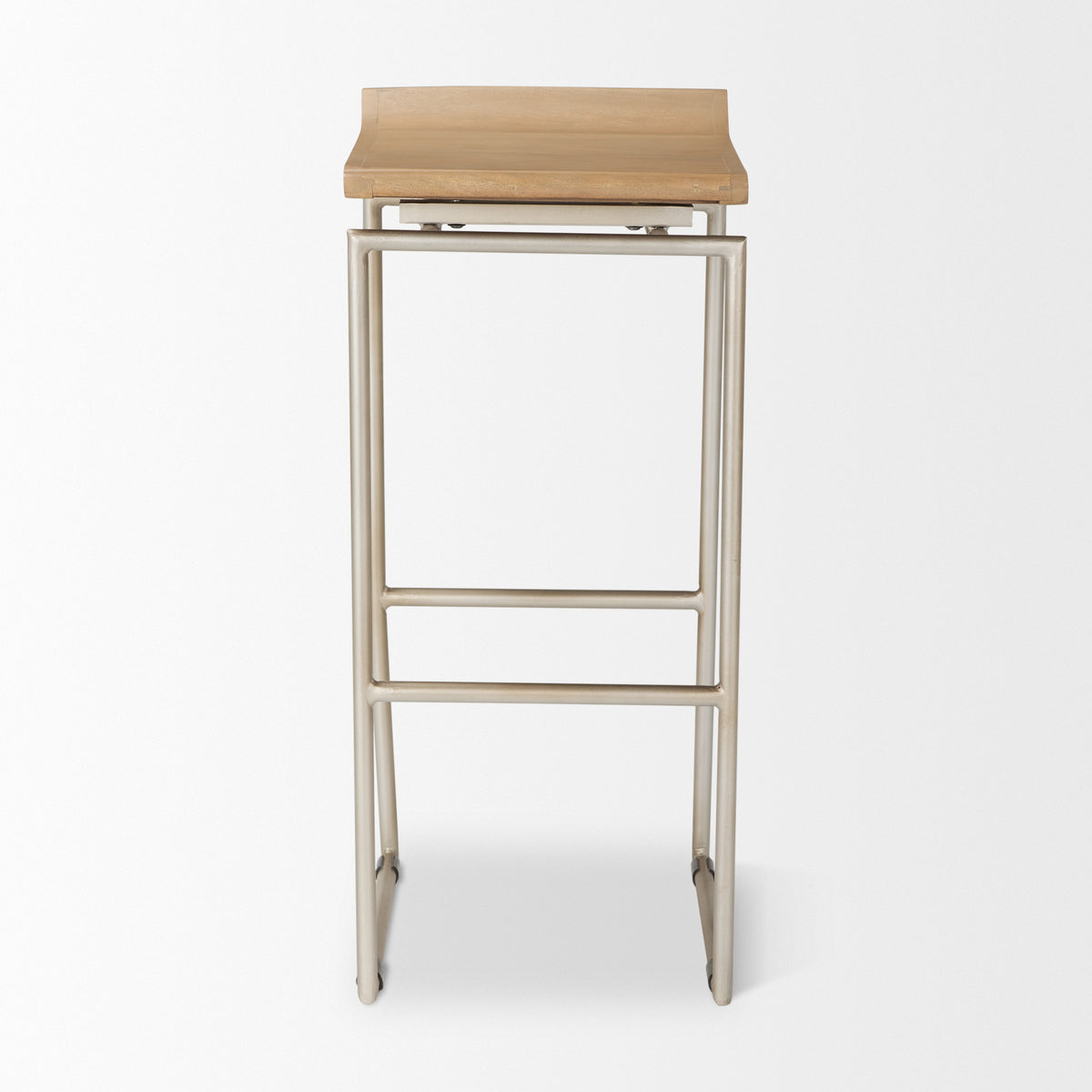 Givens 30.25"H Seat Height Wood Seat Metal Base Stool-Bar Stools-DECOROLALA