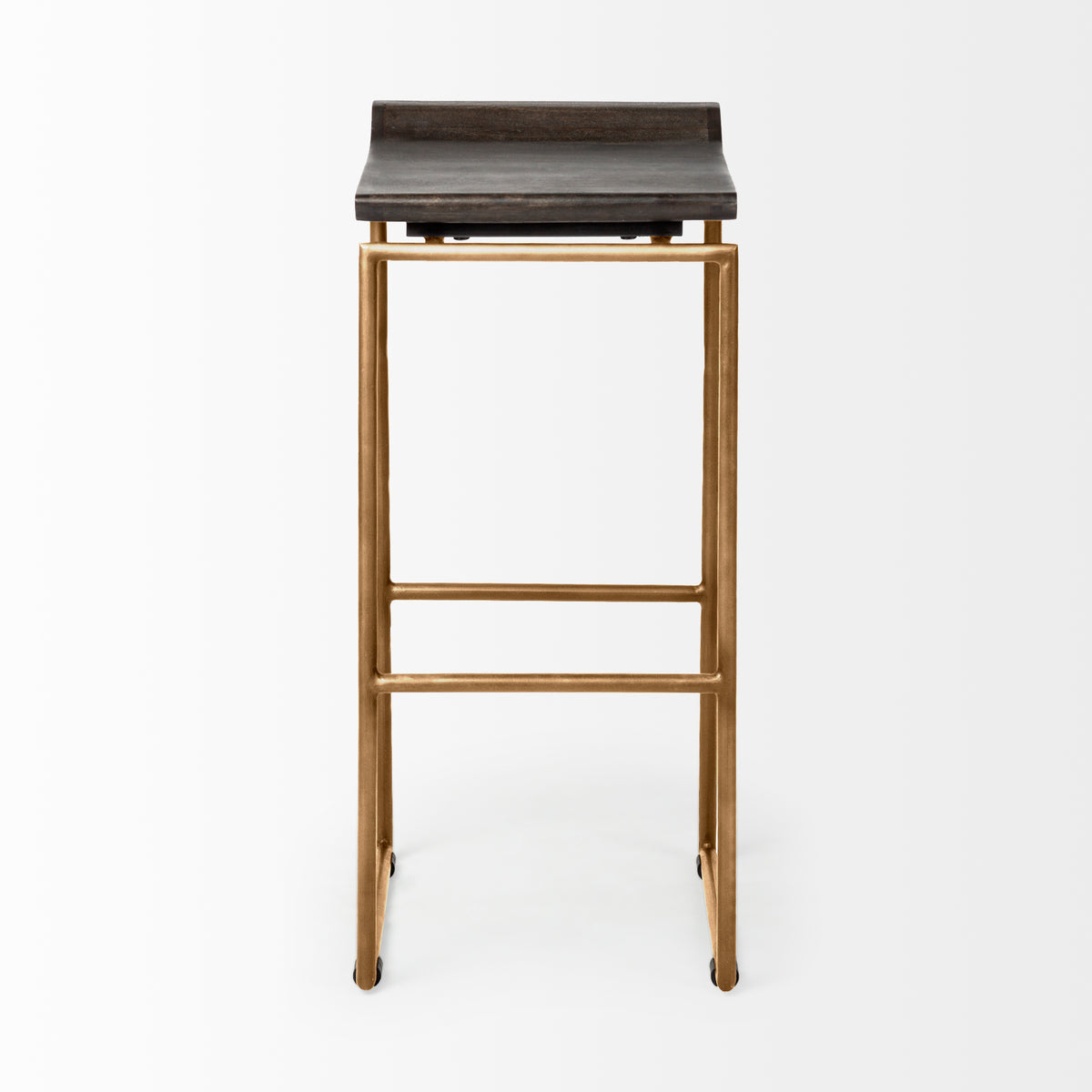 Givens 30.25"H Seat Height Wood Seat Metal Base Stool-Bar Stools-DECOROLALA