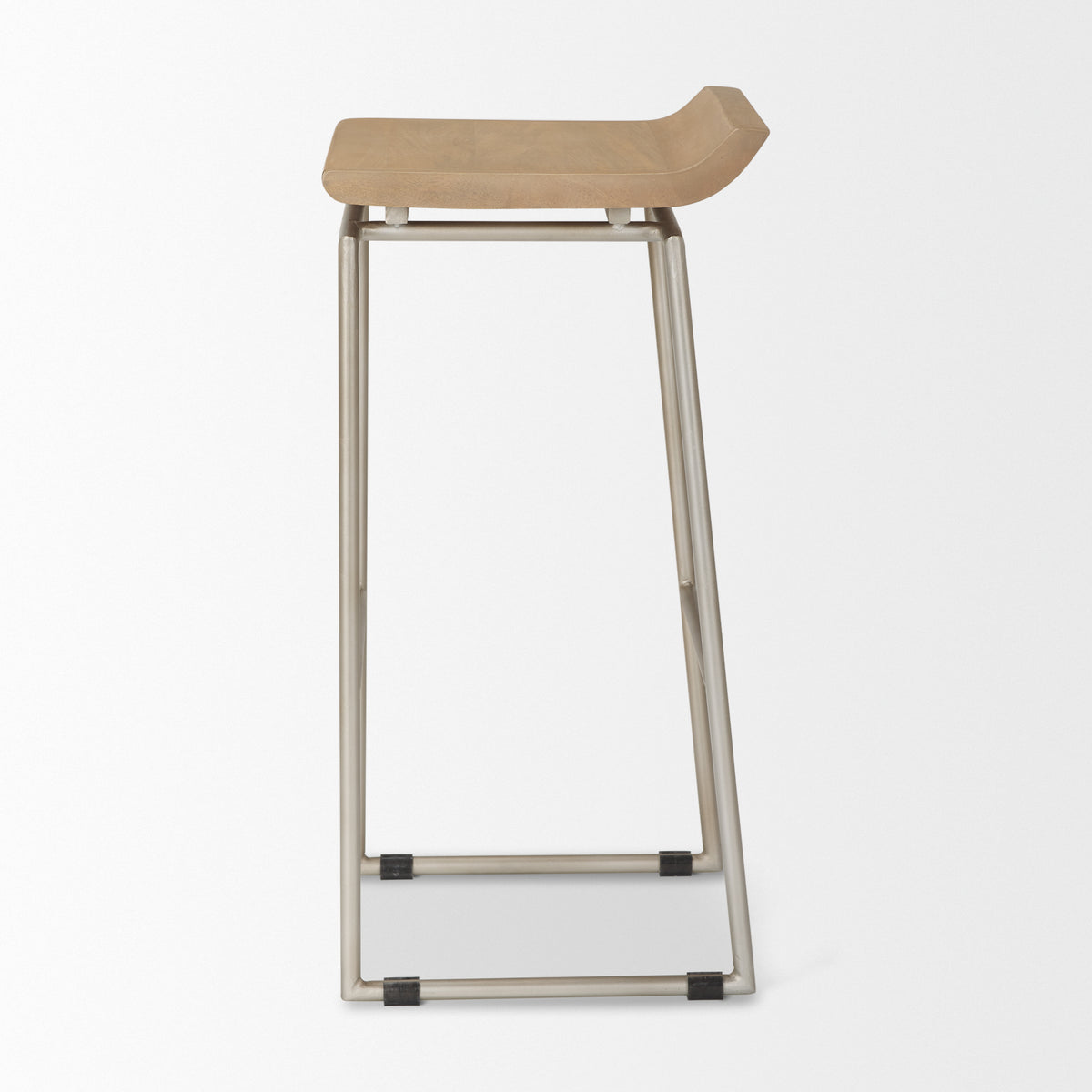Givens 30.25"H Seat Height Wood Seat Metal Base Stool-Bar Stools-DECOROLALA