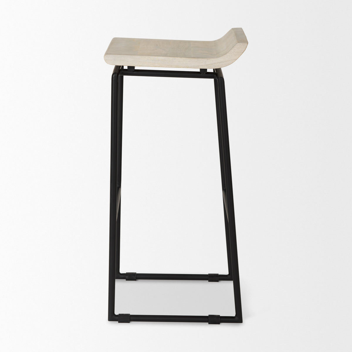 Givens 30.25"H Seat Height Wood Seat Metal Base Stool-Bar Stools-DECOROLALA