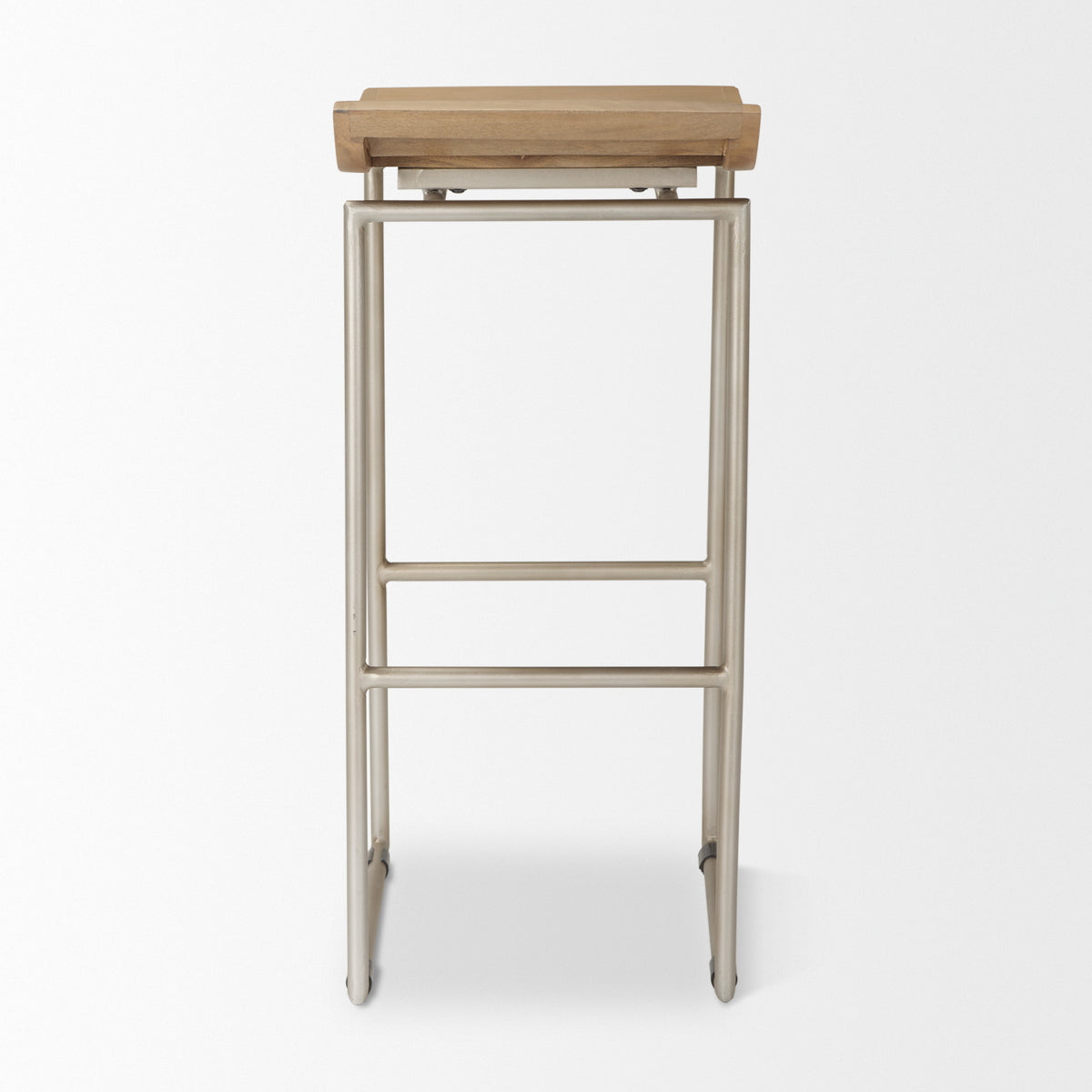 Givens 30.25"H Seat Height Wood Seat Metal Base Stool-Bar Stools-DECOROLALA