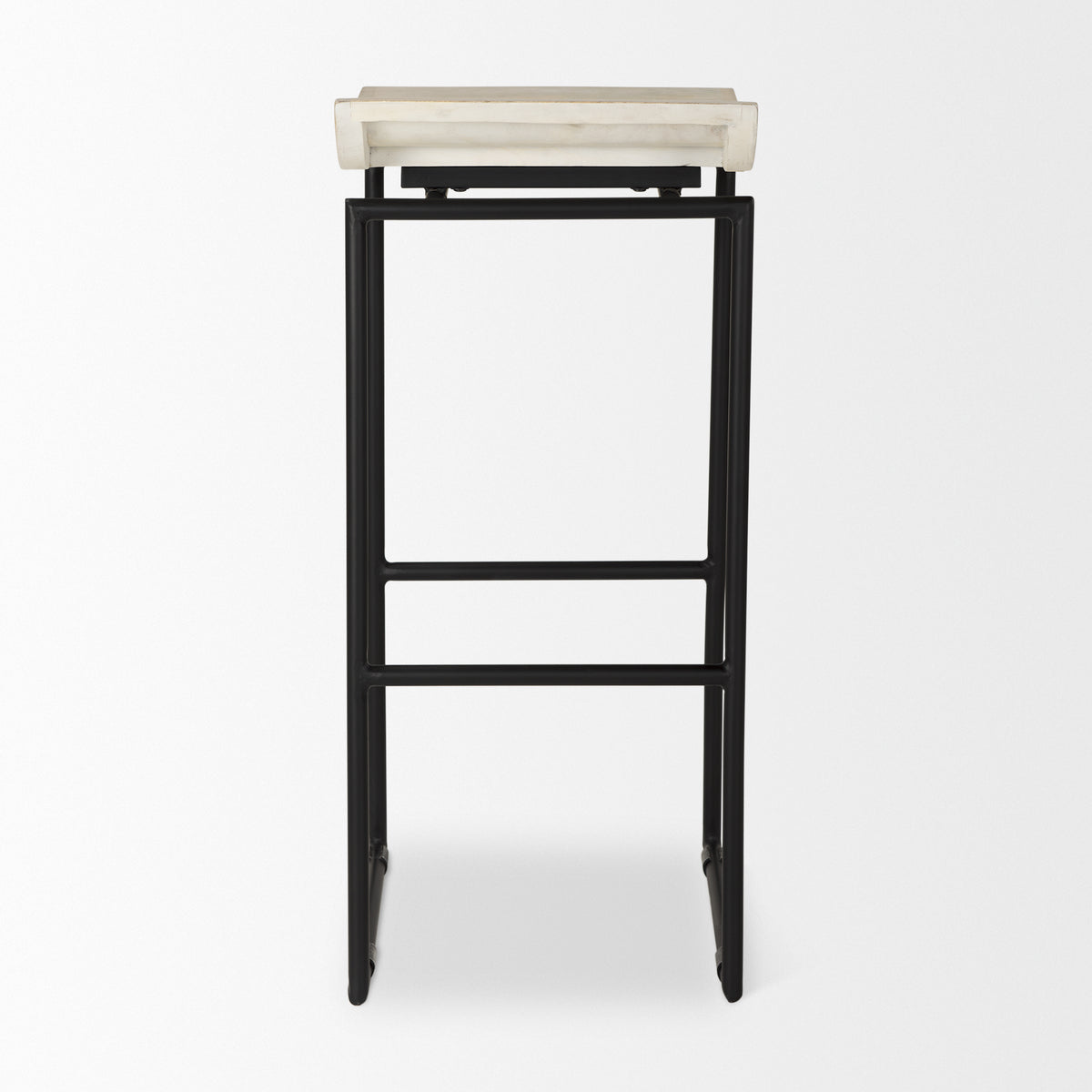 Givens 30.25"H Seat Height Wood Seat Metal Base Stool-Bar Stools-DECOROLALA