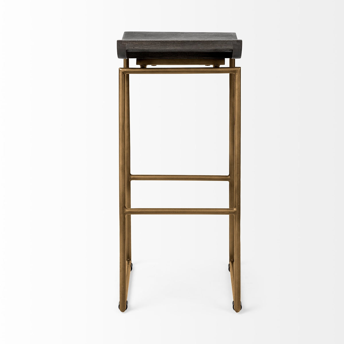 Givens 30.25"H Seat Height Wood Seat Metal Base Stool-Bar Stools-DECOROLALA