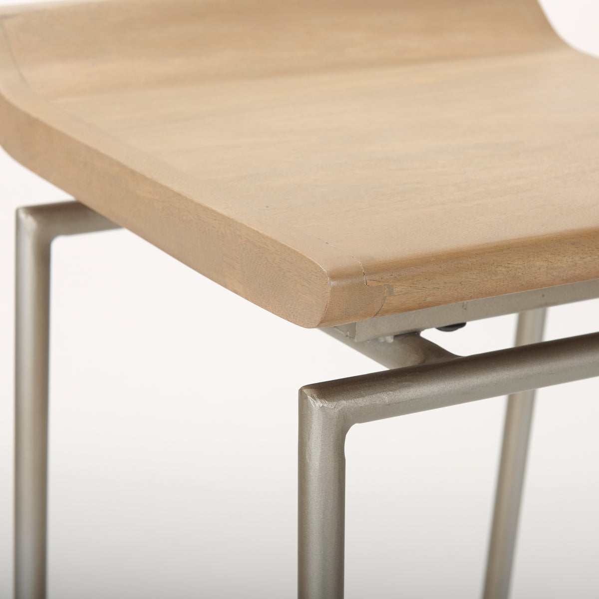 Givens 30.25"H Seat Height Wood Seat Metal Base Stool-Bar Stools-DECOROLALA
