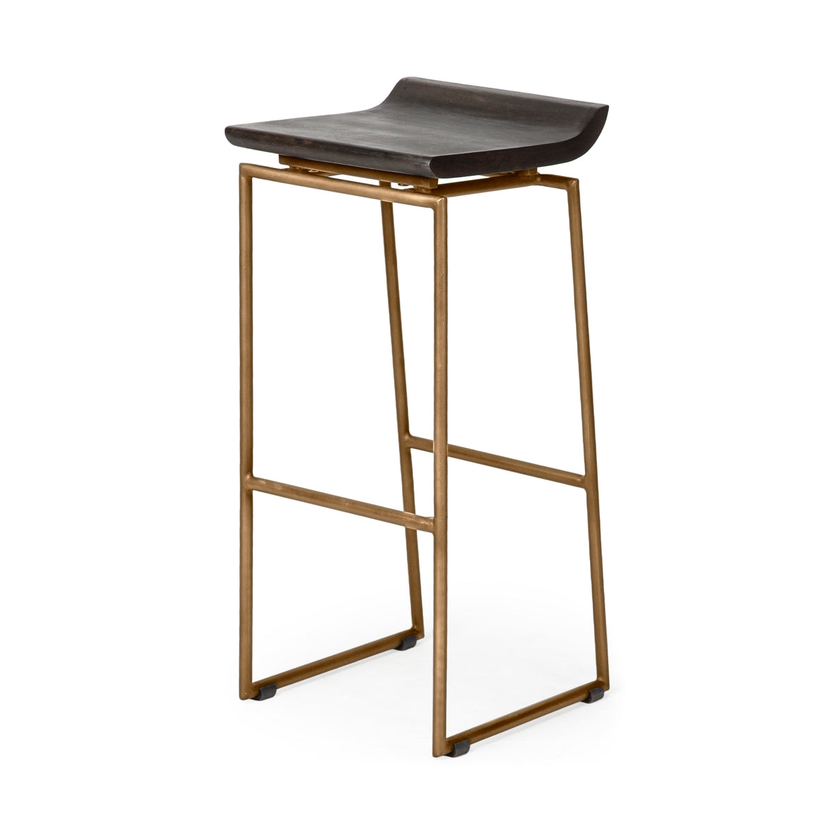 Givens Wood Seat Metal Base Stool-Bar Stools-DECOROLALA