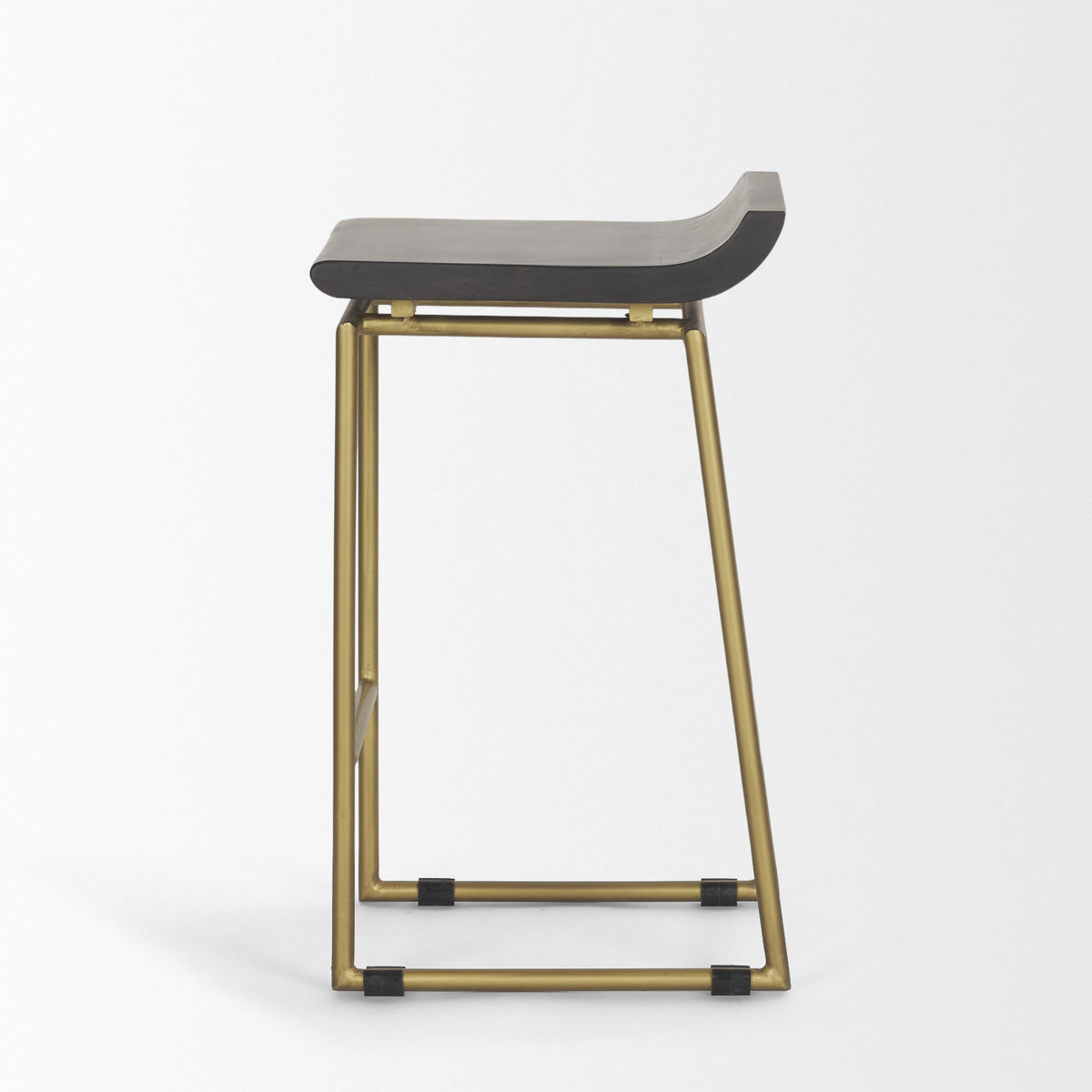 Givens 24.25"H Wood Seat Metal Frame Stool-Bar Stools-DECOROLALA