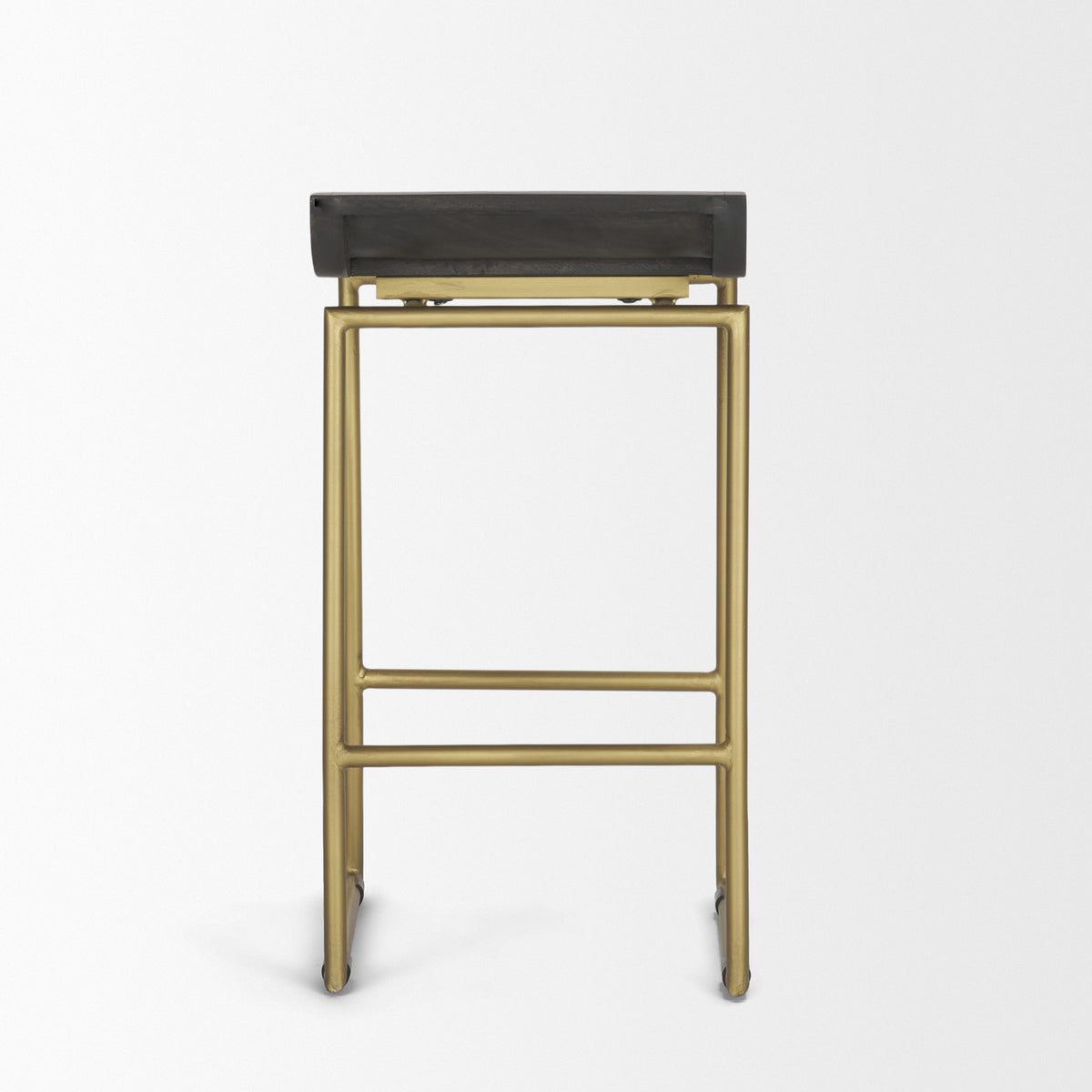 Givens 24.25"H Wood Seat Metal Frame Stool-Bar Stools-DECOROLALA