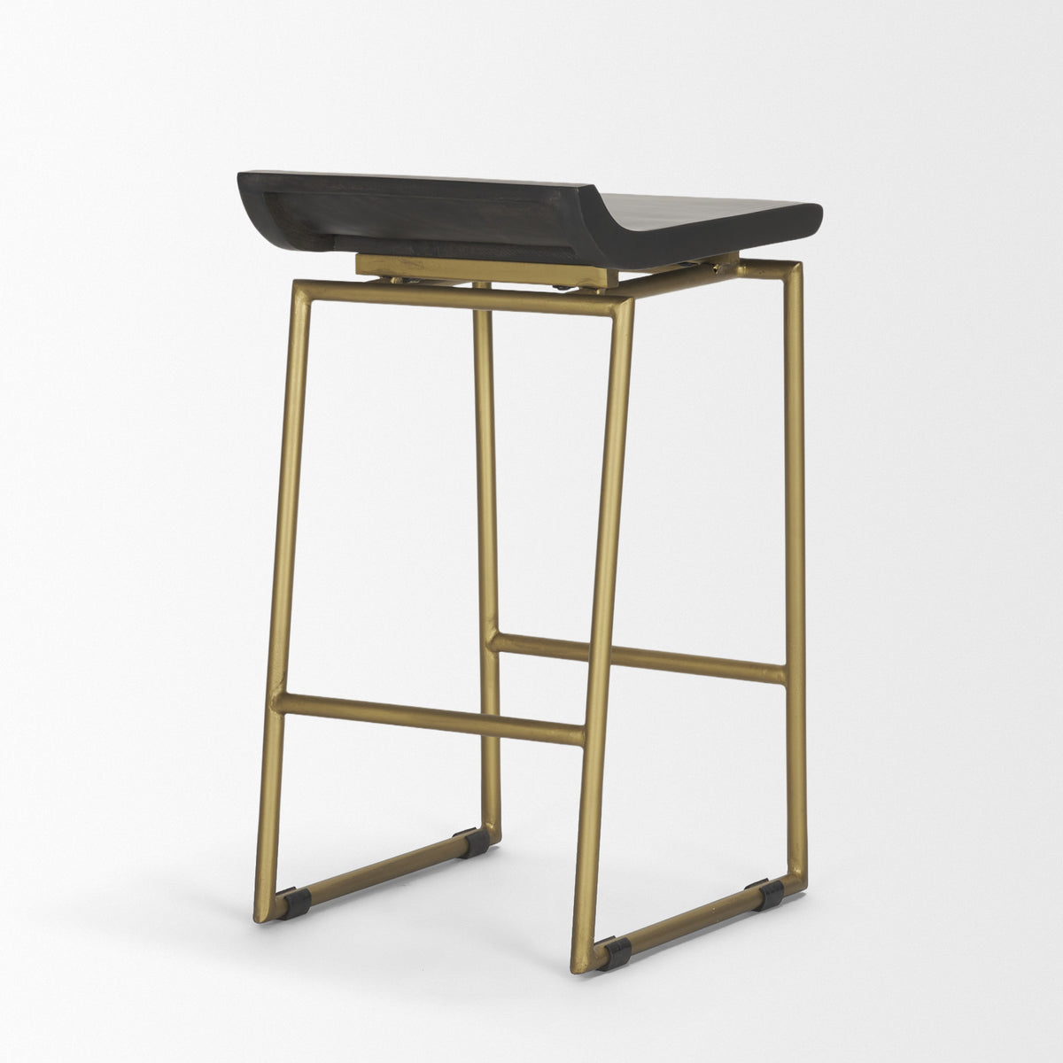 Givens 24.25"H Wood Seat Metal Frame Stool-Bar Stools-DECOROLALA