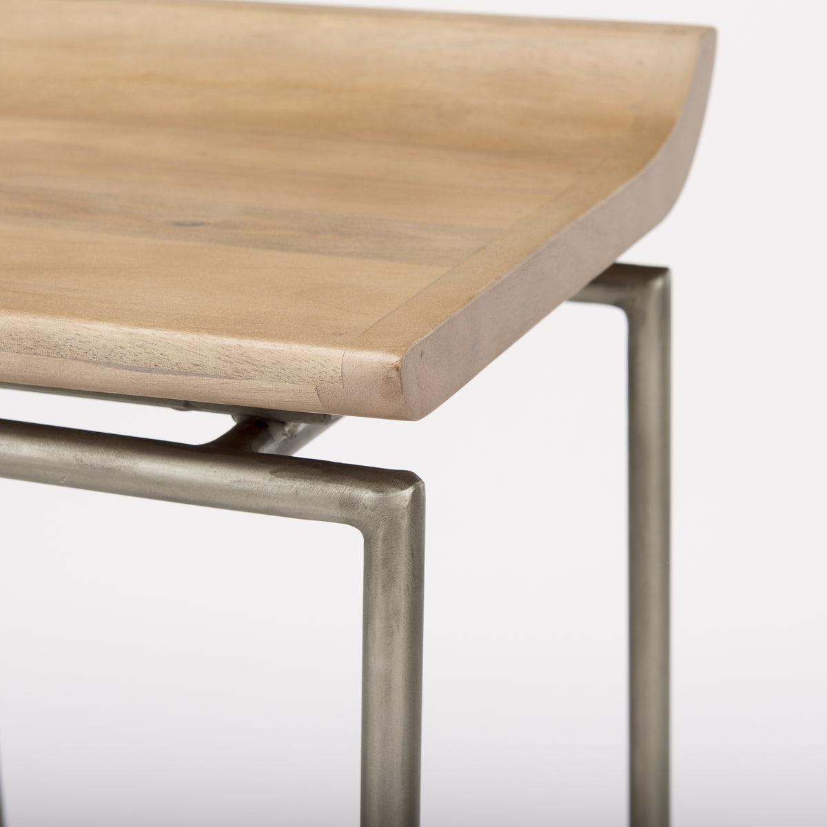 Givens 24.25"H Wood Seat Metal Frame Stool-Bar Stools-DECOROLALA
