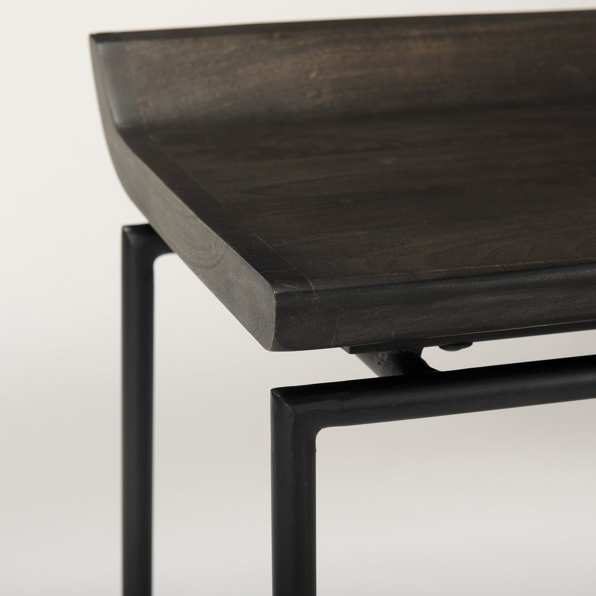 Givens 24.25"H Wood Seat Metal Frame Stool-Bar Stools-DECOROLALA