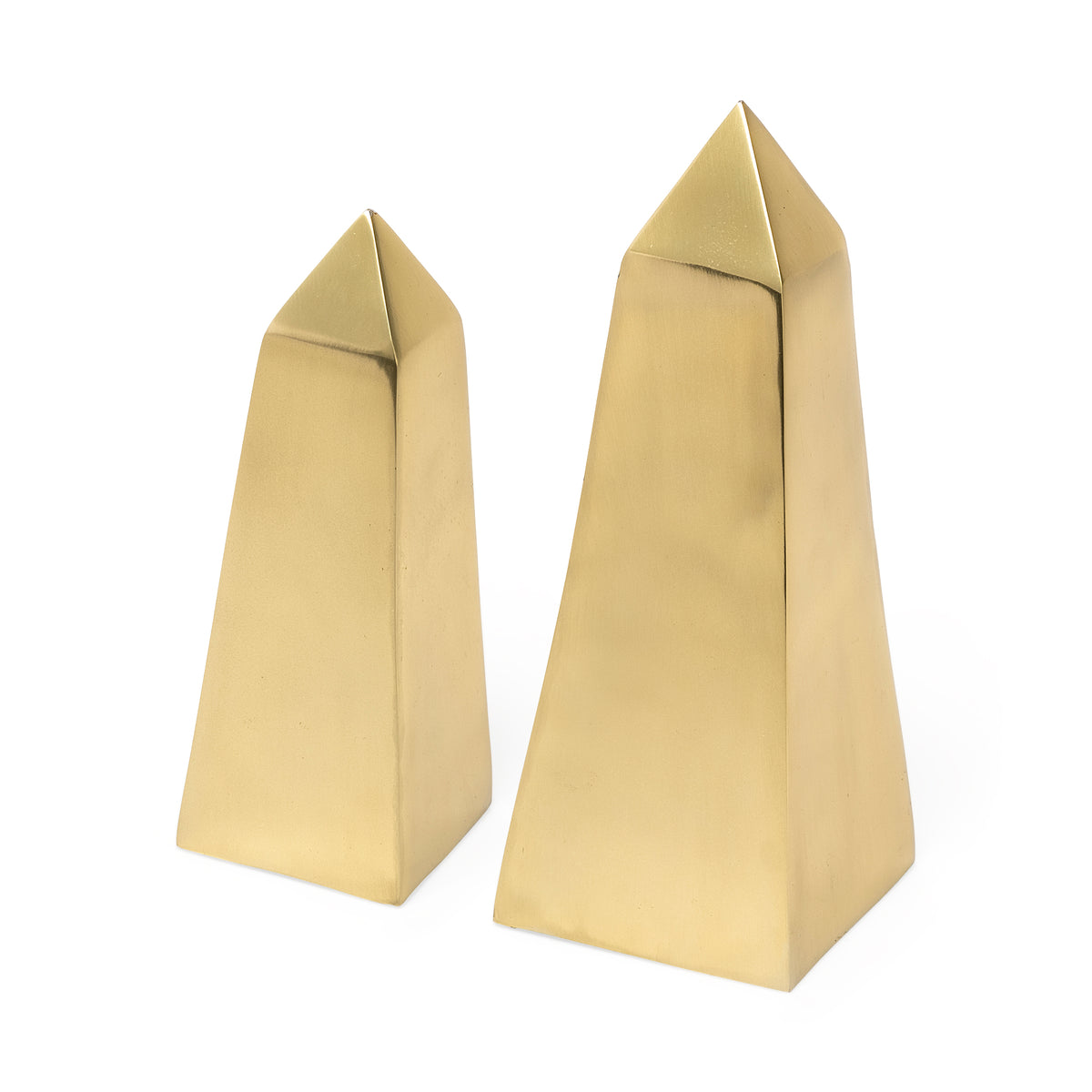 Giza (Set of 2) 4L x 4W Gold Elongated Pyramids-Objects-DECOROLALA