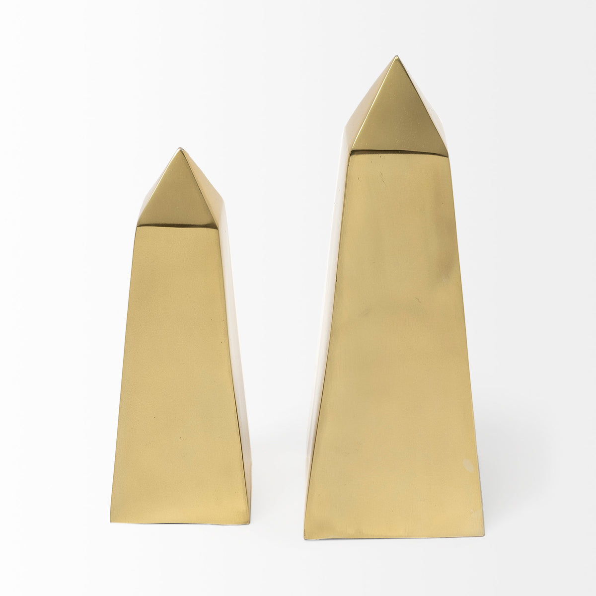 Giza (Set of 2) 4L x 4W Gold Elongated Pyramids-Objects-DECOROLALA