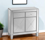 Glamorous Mirrored Bling Two Door Storage Accent Cabinet-Sideboards-DECOROLALA