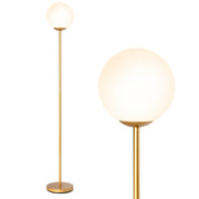 Glass Globe LED Floor Lamp with Glass Lampshade-Golden-Table & Floor Lamps-DECOROLALA
