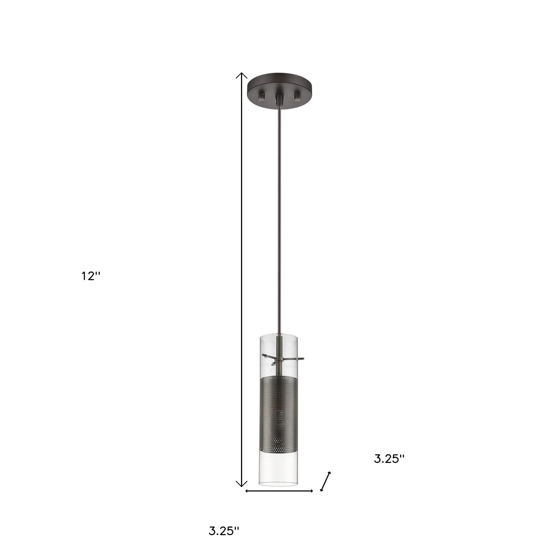 Glass and Bronze Mesh Shade Hanging Light-Chandeliers-DECOROLALA