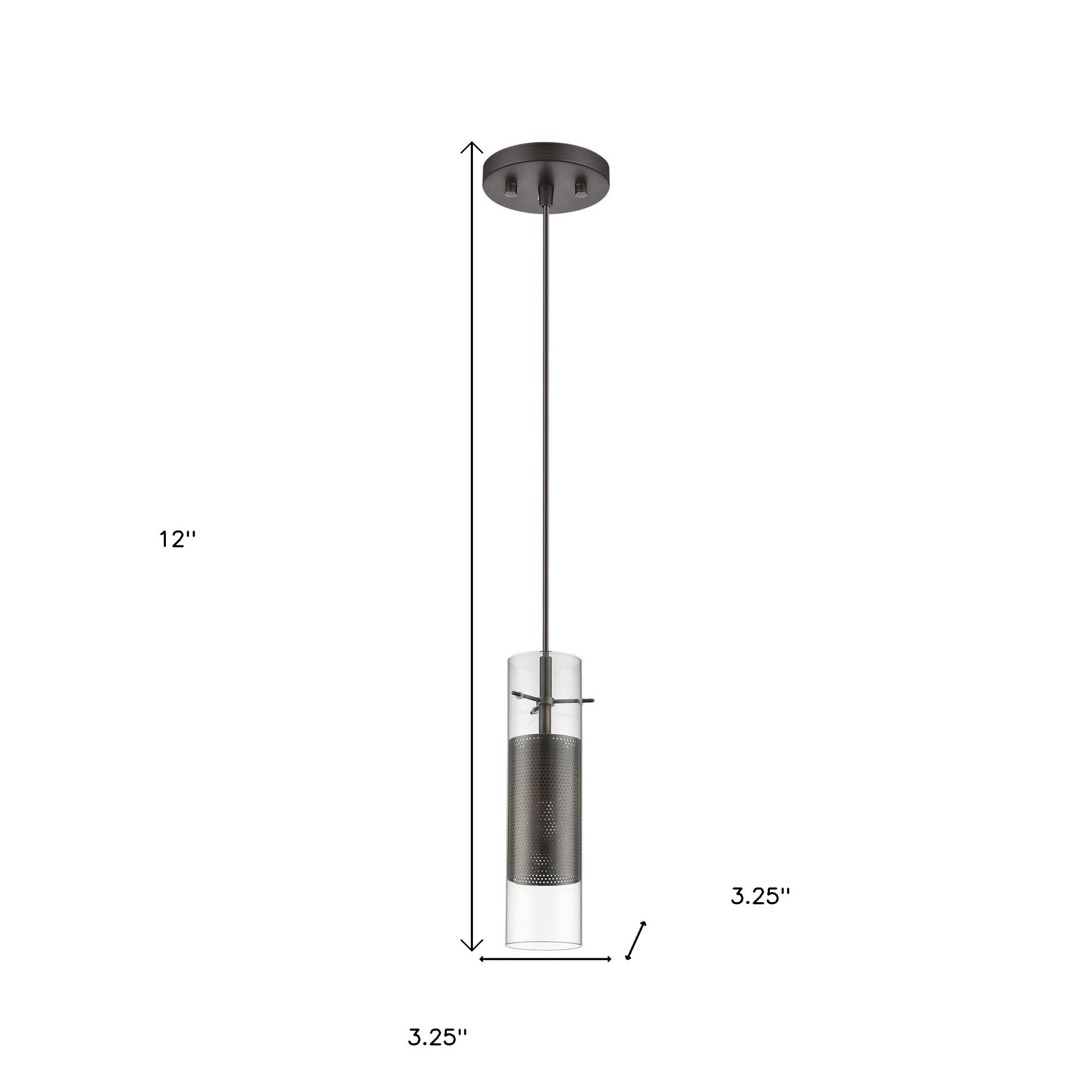 Glass and Bronze Mesh Shade Hanging Light-Chandeliers-DECOROLALA