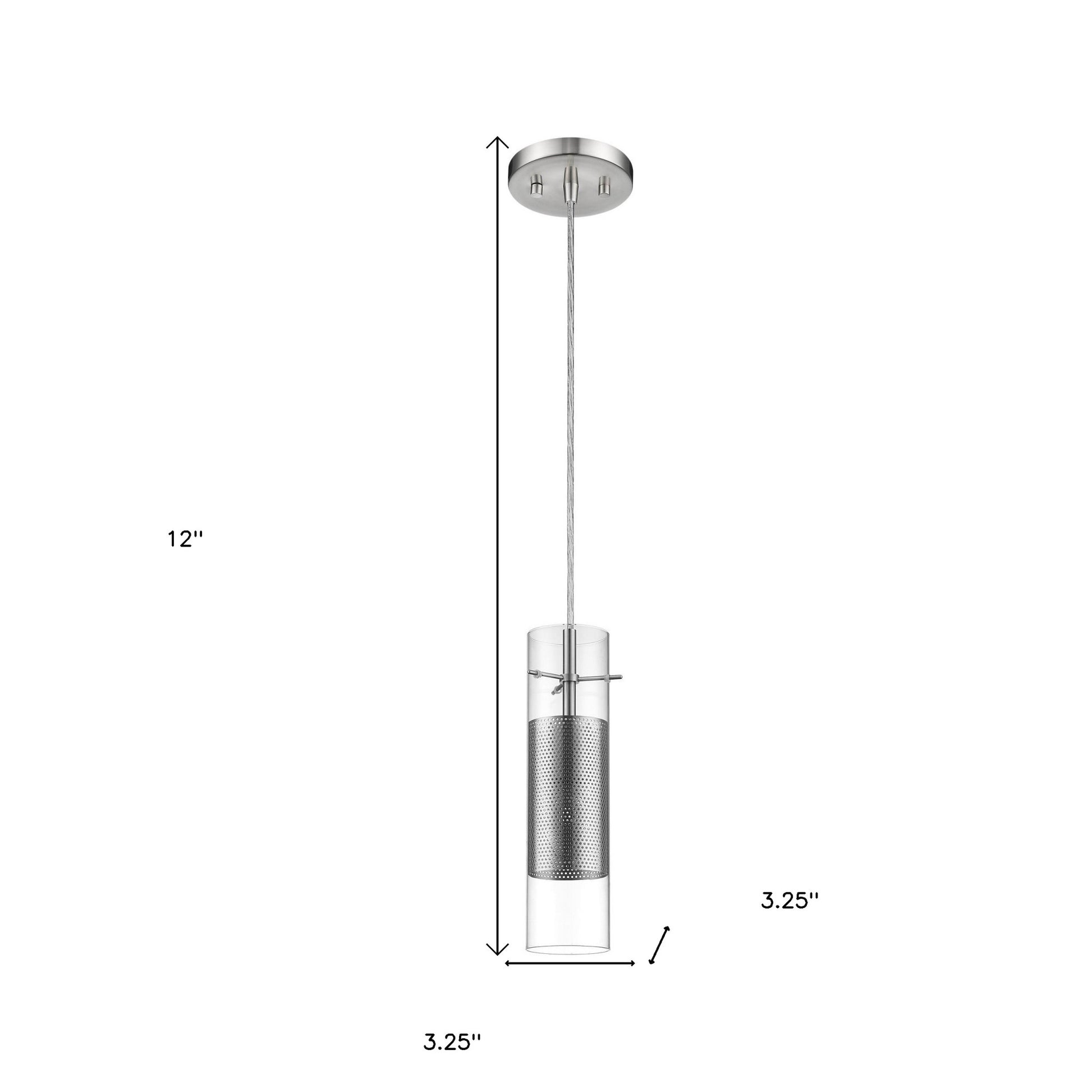 Glass and Silver Mesh Shade Hanging Light-Chandeliers-DECOROLALA