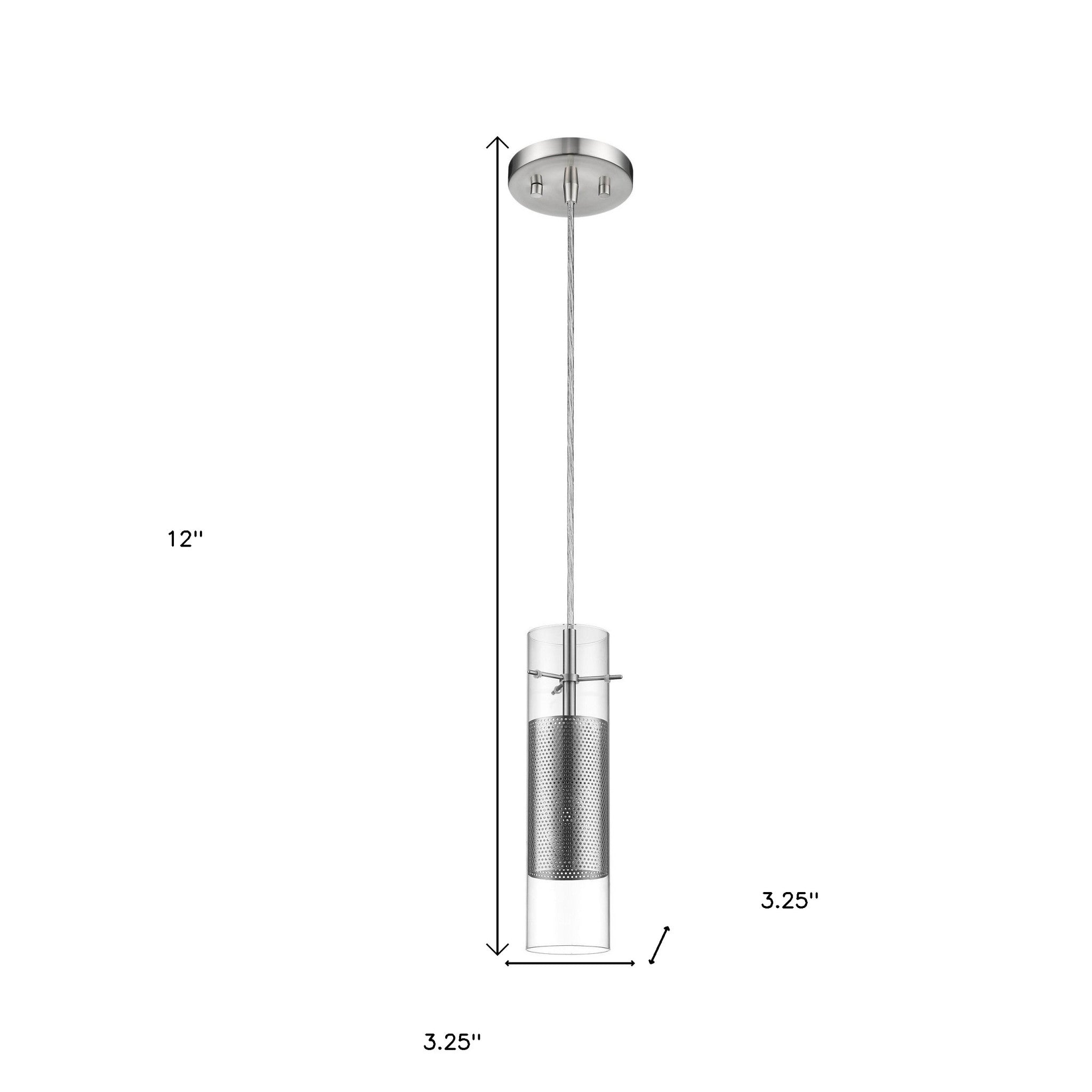 Glass and Silver Mesh Shade Hanging Light-Chandeliers-DECOROLALA