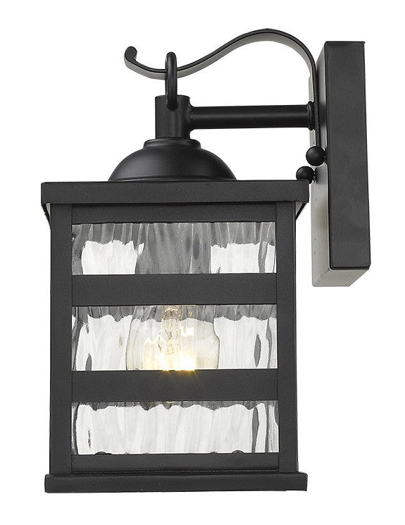 Glass panel Matte Black Outdoor Cage Light-Outdoor Lighting-DECOROLALA