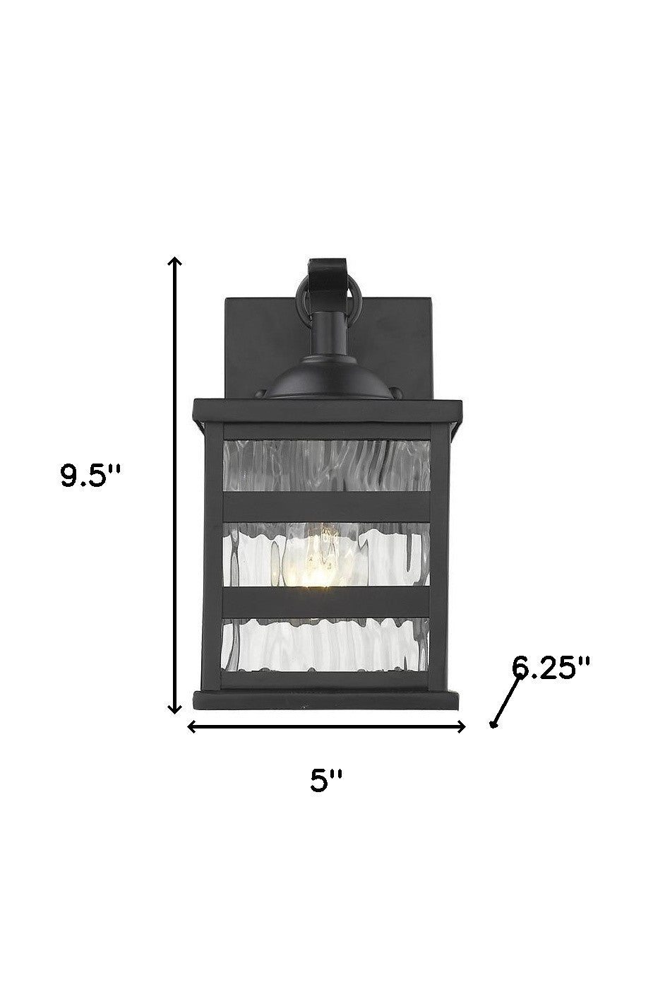 Glass panel Matte Black Outdoor Cage Light-Outdoor Lighting-DECOROLALA