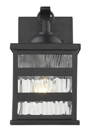 Glass panel Matte Black Outdoor Cage Light-Outdoor Lighting-DECOROLALA