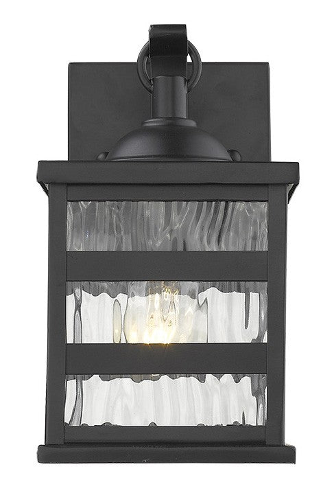Glass panel Matte Black Outdoor Cage Light-Outdoor Lighting-DECOROLALA