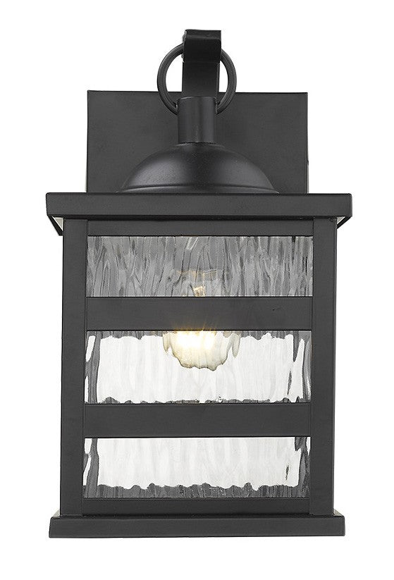 Glass panel Matte Black Outdoor Hanging Light-Outdoor Lighting-DECOROLALA