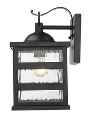 Glass panel Matte Black Outdoor Hanging Light-Outdoor Lighting-DECOROLALA