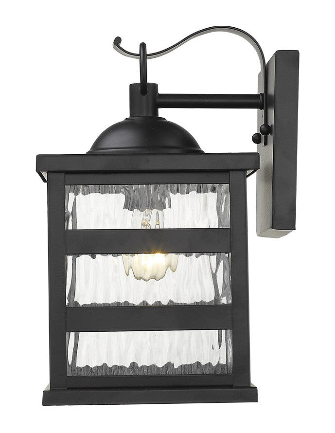 Glass panel Matte Black Outdoor Hanging Light-Outdoor Lighting-DECOROLALA