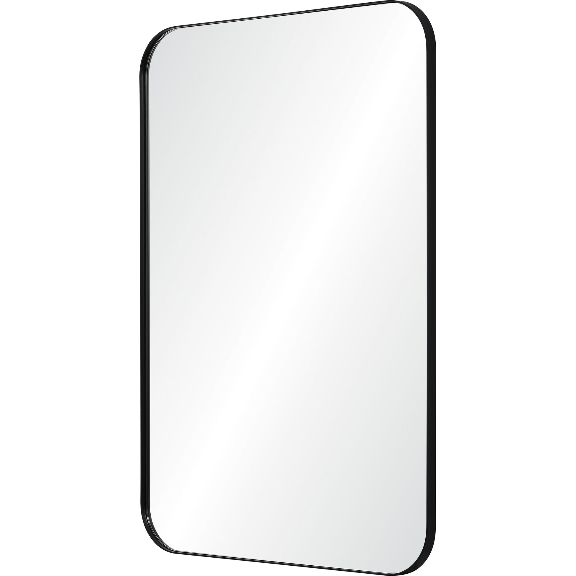 Glencoe 36" Tall Rectangle Wall Mirror, Black-Mirror-DECOROLALA