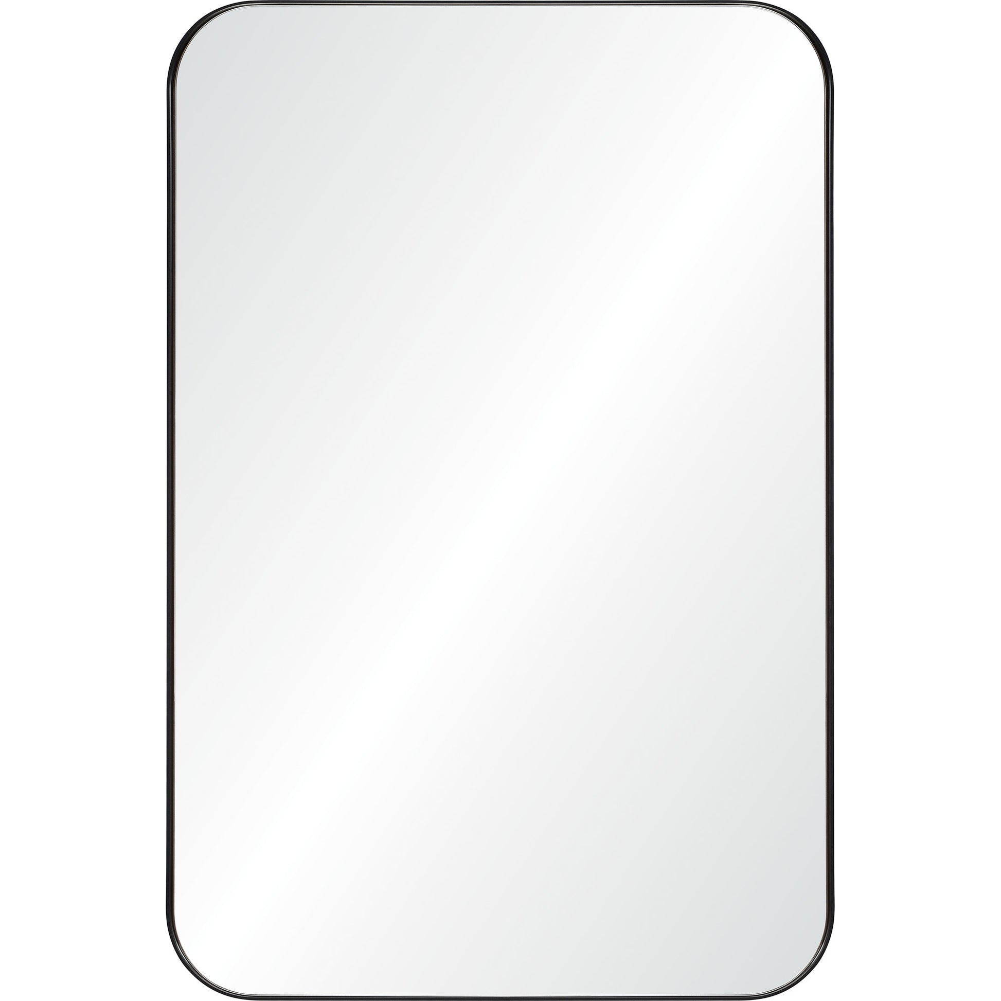 Glencoe 36" Tall Rectangle Wall Mirror, Black-Mirror-DECOROLALA