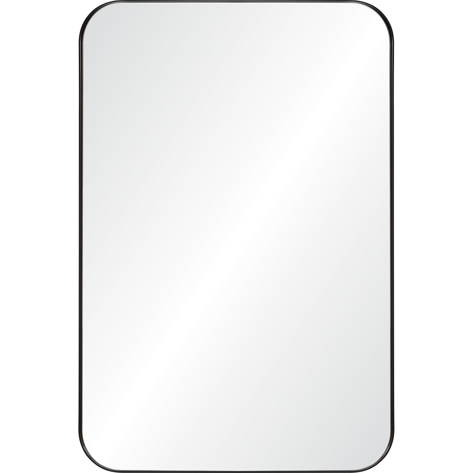 Glencoe 36" Tall Rectangle Wall Mirror, Black-Mirror-DECOROLALA