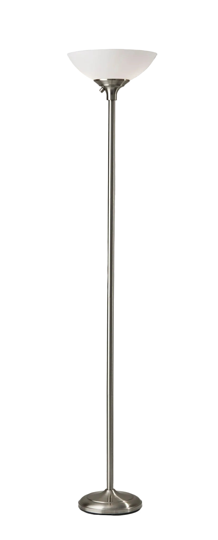 Glenn 300W Torchiere Floor Lamp - Brushed Steel-Lighting-DECOROLALA