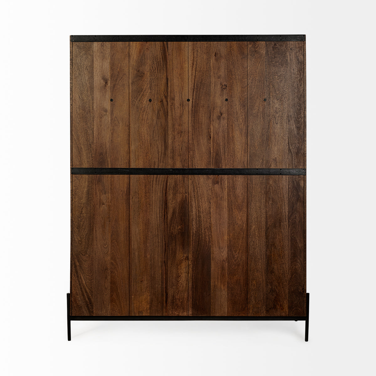 Glenn V Hall Tree - Dark Brown Wood 3 Drawers-Hall Trees-DECOROLALA