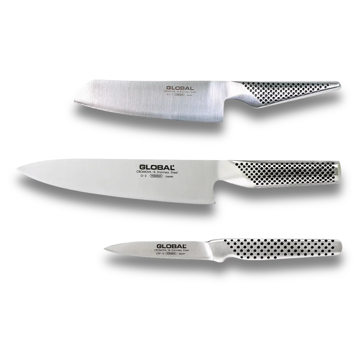 Global 3-Piece Knife Set | Japanese Stainless Steel Knives-Knife Set-DECOROLALA