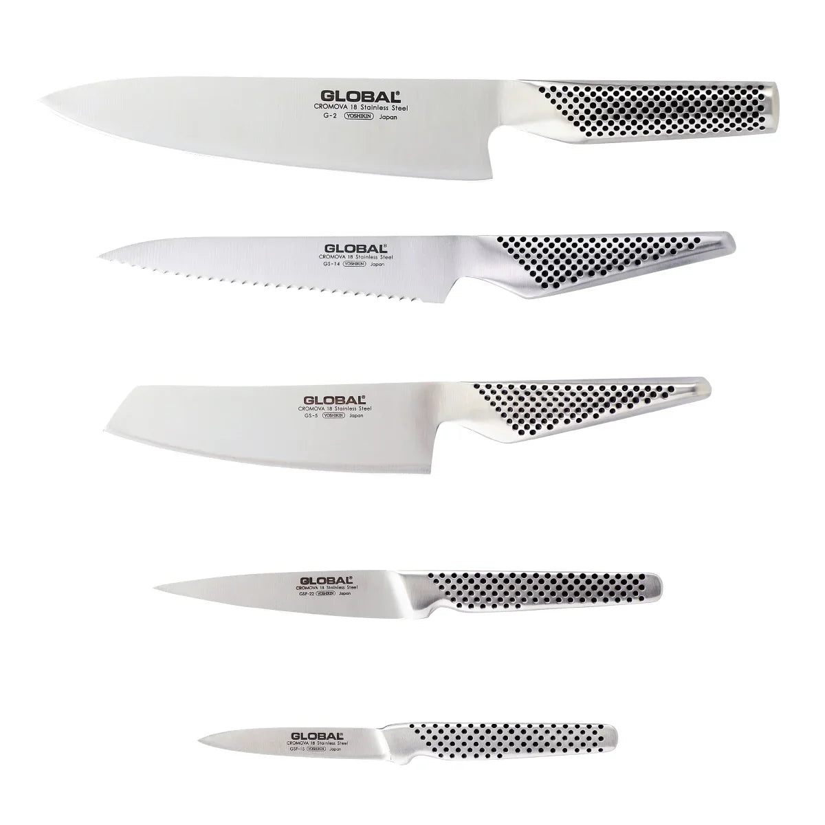 Global Katana 6-Piece Knife Block Set - Black-Knife Set-DECOROLALA