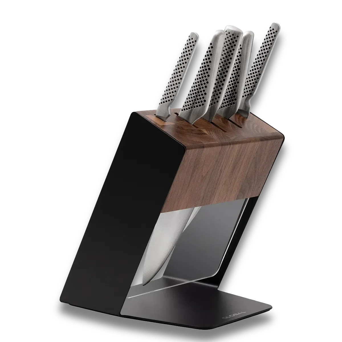 Global Katana 6-Piece Knife Block Set | Japanese Steel-Knife Set-DECOROLALA